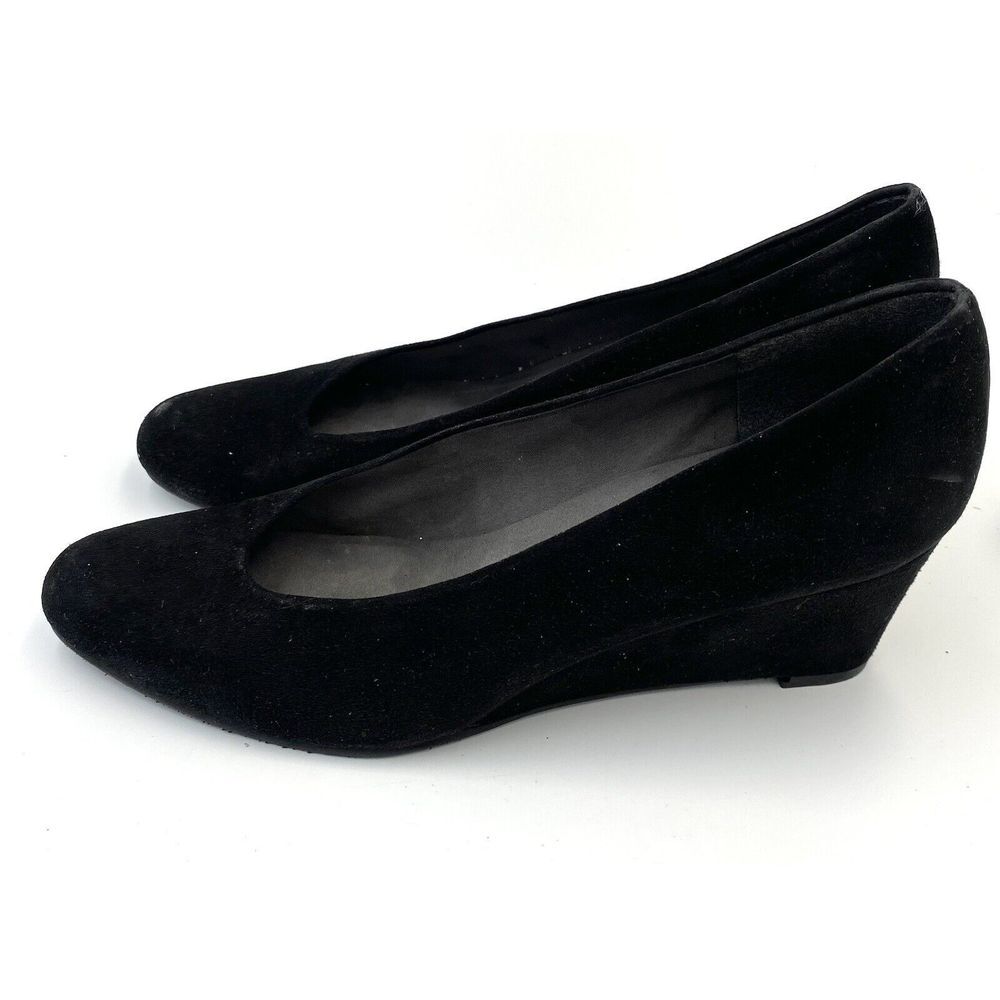Stuart Weitzman Classic Black Suede Wedges